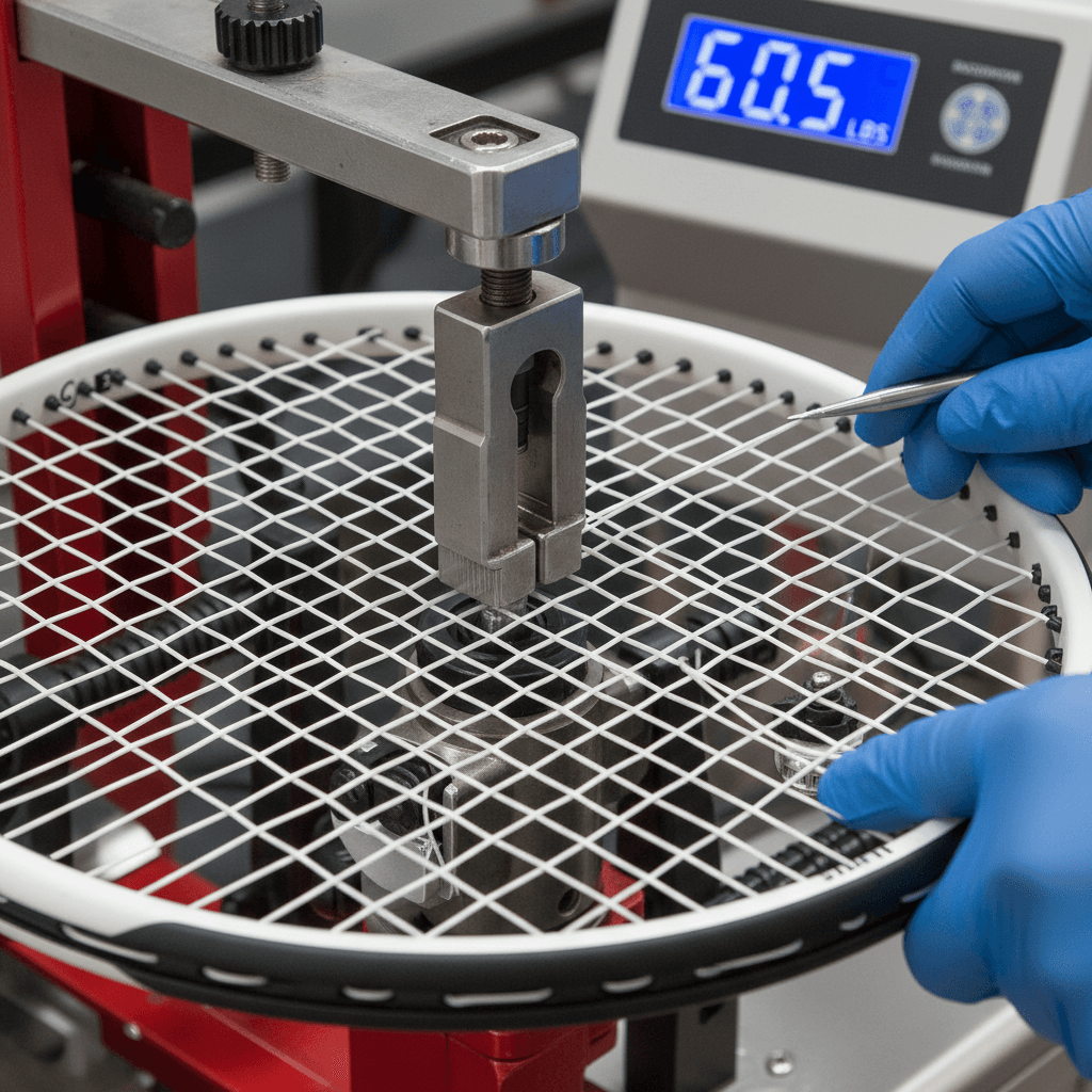 Precision racket stringing machine